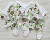 Комплект Шапочка + Распашонка + Ползунки + Человечек Happy Tot, Белый, Кулир, 56р 