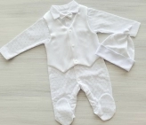 Комплект Шапочка + Человечек с бабочкой Happy Tot, Белый, Ажур, 56р