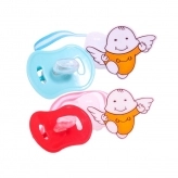 Пустышка Забава ортодонтальная с цепочкой 0–6 мес, силикон