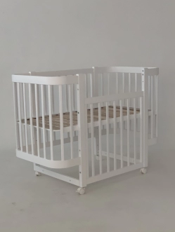 Кроватка детская Кузя Миа с маятником, матрасом 120×60 см Белый - Фото 4