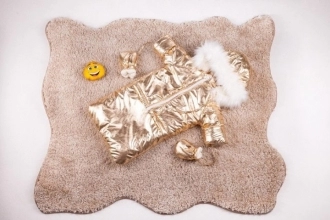 Комбинезон детский зимний ElLiz Корона трансформер 0–2 года, плащевка/овчина Золото - Фото 1