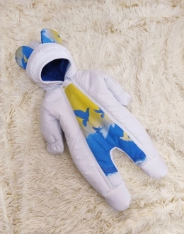 Комплект ШкодаМода с комбинезоном, спальником 56–62р, флис/синтепон Белый - Фото 1