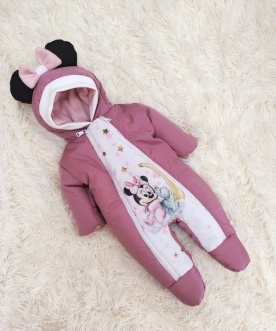 Комплект ШкодаМода Микки с комбинезоном, спальником 56–62р, флис/синтепон Розовый - Фото 1