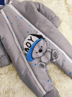 Комплект ШкодаМода с комбинезоном, спальником 56–62р, флис/синтепон Серый - Фото 1