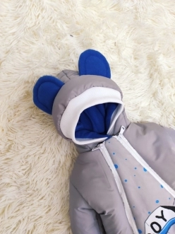 Комплект ШкодаМода с комбинезоном, спальником 56–62р, флис/синтепон Серый - Фото 2