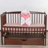 Конверт зимний для новорожденных на выписку Ведмедик 80×80 см, плюш Розовый