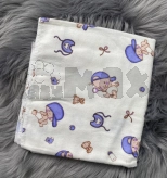 Пелюшка 90х100 см, Байка - Eldoll (Білий з малюком)