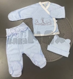 Комплект Шапочка + Распашонка + Ползунки, Baby Life, Голубой, Ажур, 62р.