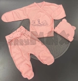 Комплект Baby Life с шапочкой, распашонкой, ползунками 62р, ажур Розовый