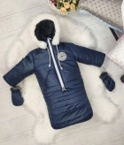 Комбинезон детский зимний ElLiz Защип трансформер 0–2 года, плащевка/овчина Синий