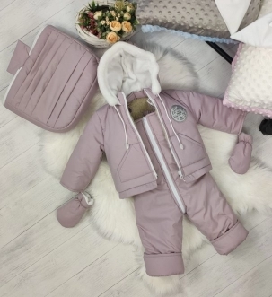 Комбинезон детский зимний ElLiz Защип трансформер 0–2 года, плащевка/овчина Светло-фиолетовый - Фото 1