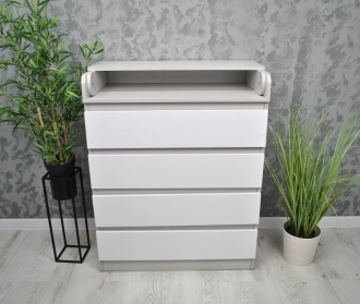 Комод пеленальный Babymax Грей 80 см Серо-белый - Фото 2