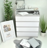 Комод пеленальный Babymax Грей 80 см Серо-белый