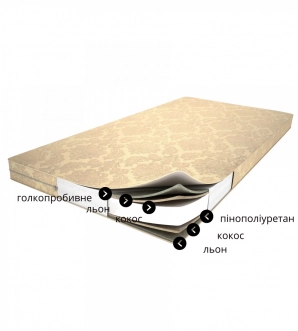 Матрас детский Flitex Comfort Native Кокос, Лен, Пенополиуретан 120×60×10 см - Фото 1