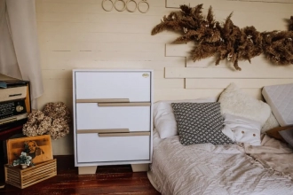Комод пеленальный Angelo Loft Mini 60 см Бело-буковый - Фото 2