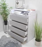 Пеленальный комод 800 мм ДСП - Babymax City (Белый/Серый)