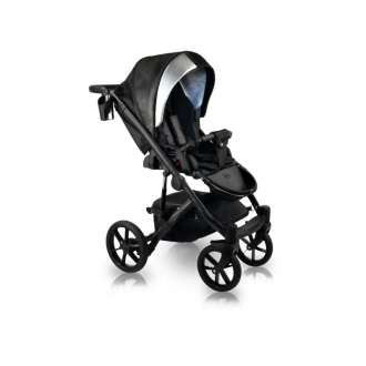 Коляска 2 в 1 Bexa Air Pro AI 18, ткань/екокожа Серебристый/черный - Фото 1