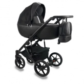 Коляска 2 в 1 Bexa Air Platinum, ткань/екокожа Черный/серебристый