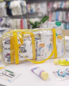 Набор из 3-х прозрачных сумок в роддом S+M+L (Желтый) - Фото 4