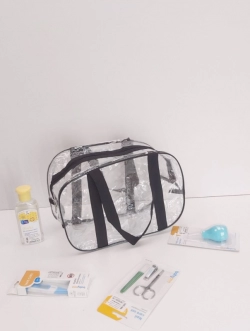 Набор из 3-х прозрачных сумок в роддом S,M,L Черный - Фото 1