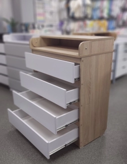 Комплект мебели Babymax Magia Кроватка и Комод-80 Бело-натуральный - Фото 6