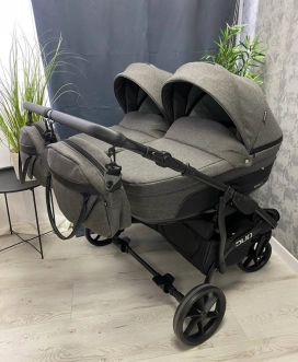 Коляска для двойни 2 в 1 - Angelina Respect Duo (Серый) - Фото 4