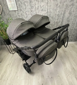 Коляска для двойни 2 в 1 - Angelina Respect Duo (Серый) - Фото 5