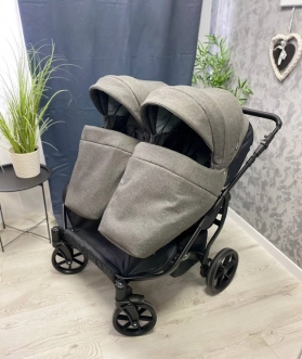 Коляска для двойни 2 в 1 - Angelina Respect Duo (Серый) - Фото 7