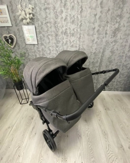 Коляска для двойни 2 в 1 - Angelina Respect Duo (Серый) - Фото 8