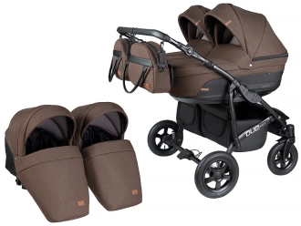 Коляска для двойни 2 в 1 - Angelina Respect Duo (Коричневый) - Фото 1