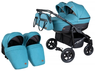Коляска для двойни 2 в 1 - Angelina Respect Duo (Бирюзовый) - Фото 1