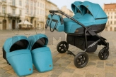 Коляска для двойни 2 в 1 - Angelina Respect Duo (Бирюзовый)