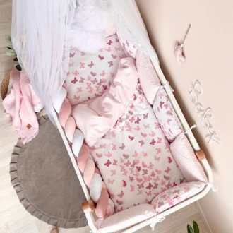 Комплект постельный MSonya (Маленькая Соня) Happy night Бабочки 6 предметов Розовый - Фото 2