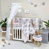 Комплект постельный MSonya (Маленькая Соня) Happy night Слоники 6 предметов Розовый