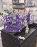 Набор из 3-х прозрачных сумок в роддом S,M,L Фиолетовый