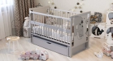 Кроватка детская Дубик-М Медвежонок с ящиком, маятником 120×60 см Серый