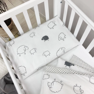 Комплект сменного белья MSonya (Маленькая Соня) Baby Mix Овечки 110×90 см Белый - Фото 3