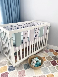 Комплект постільної білизни 6 в 1 - Baby Veres Kitty boy (Біло-бірюзовий) - Фото 2