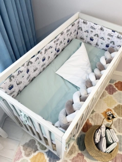 Комплект постільної білизни 6 в 1 - Baby Veres Kitty boy (Біло-бірюзовий) - Фото 4