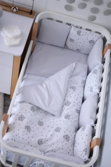Комплект постільний Baby Veres Grace New 6 предметів Біло-сірий - Фото 1