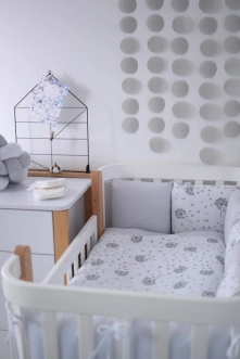 Комплект постільний Baby Veres Grace New 6 предметів Біло-сірий - Фото 3