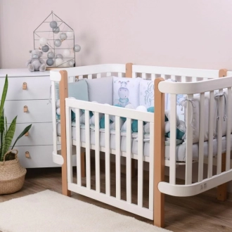 Комплект постільний Baby Veres Hippo 6 предметів Бірюзовий - Фото 1