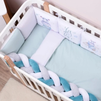 Комплект постільний Baby Veres Hippo 6 предметів Бірюзовий - Фото 2