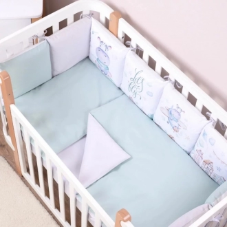 Комплект постільний Baby Veres Hippo 6 предметів Бірюзовий - Фото 3