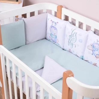 Комплект постільний Baby Veres Hippo 6 предметів Бірюзовий - Фото 4