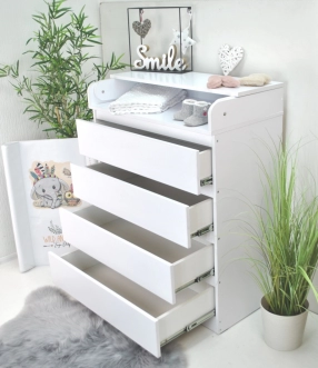 Комплект мебели Babymax Magia Кроватка без ящика, с матрасом и Комод-80 Белый - Фото 5