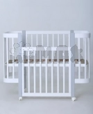 Кроватка детская Кузя Миа с маятником 120×60 см Бело-серый