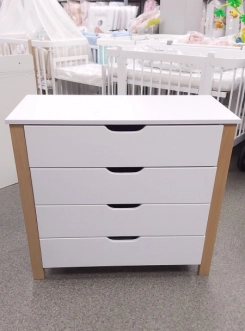 Комод пеленальный Babymax Palermo 90 см Бело-буковый - Фото 1