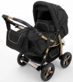 Коляска-трансформер - Adamex Young N-106 (люрекс) (Черный)