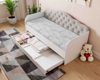 Кровать подростковая диванчик Viorina DEKO Sofia с ящиком 190×80 см Light Grey/Светло-серый - Фото 2